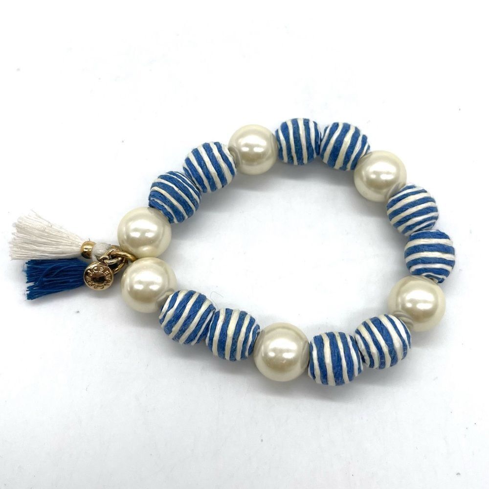 J.Crew Faux Pearls and Beads stretch Bracelet
